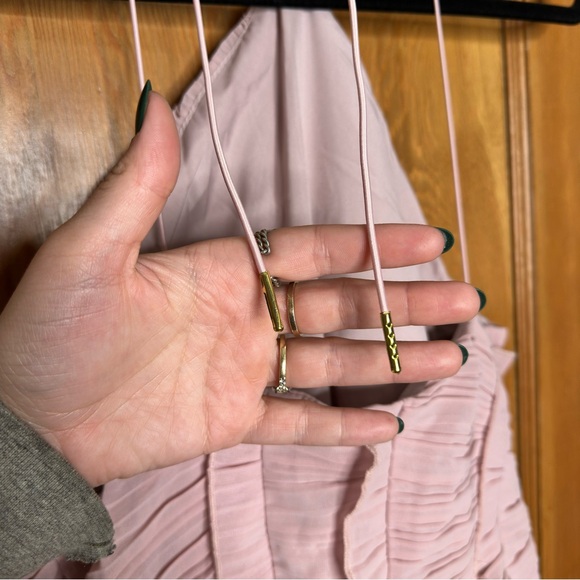 amazon pleated ruffle flowy chiffon hater neck maxi dress - Picture 10 of 12